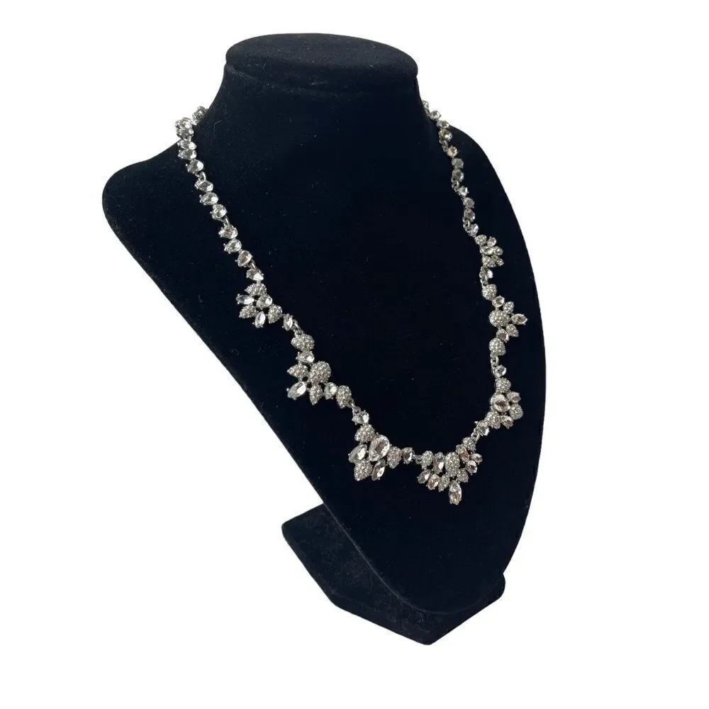 NWT INC INTERNATIONAL CONCEPTS Silver-Tone Crystal Teardrop Statement Necklace